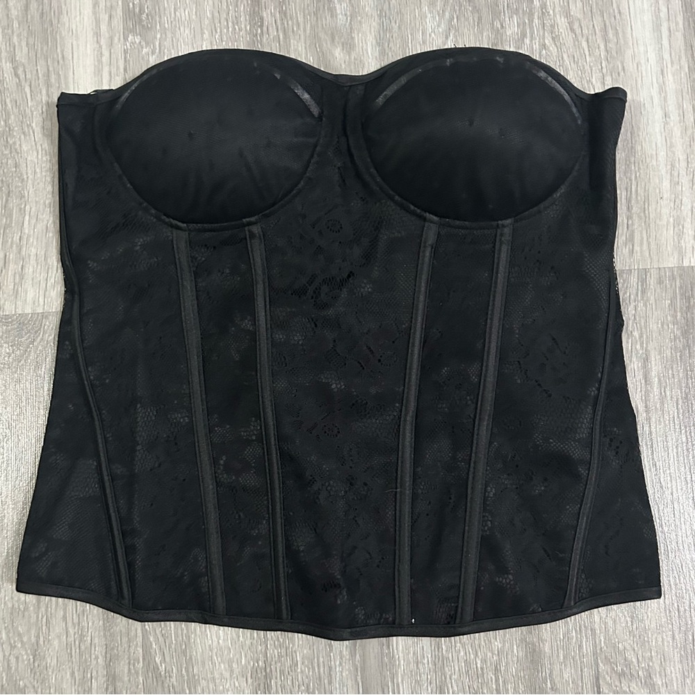 Shirley of Hollywood Black Satin Bustier